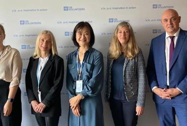 “Volunteering was a truly rewarding experience for me,” says Titta Maja-Luoto (second from left) as she visits UNV headquarters in Bonn.