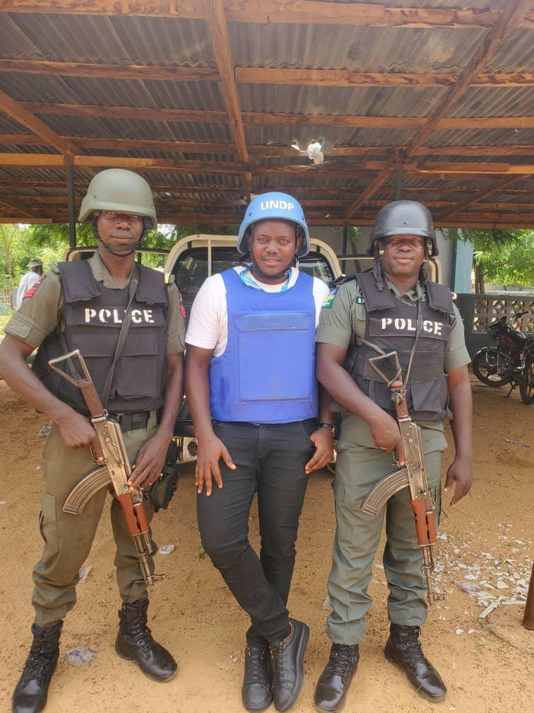 UN Volunteer Eugene Tenjei on a field mission in Northwest Nigeria 2023