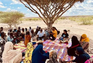 Community members from villages in Assamo, Dikhil region, participate in a focus group conducted by Diana Ranja, UN Volunteer. This session was held in May 2024 to identify the community's needs for building the capacity of young girls.