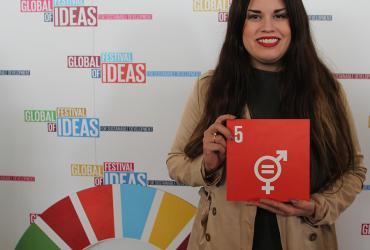 UN Online Volunteer Karol Alejandra Arámbula Carrillo at the Global Festival of Ideas for Sustainable Development that took place in Bonn in March 2017.