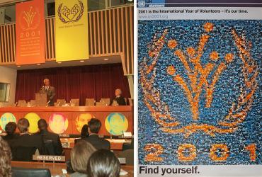 Marking IYV 2001 at the General Assembly in New York, United States of America.