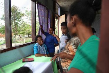 Participants of the caregiver sessions in Papua, Indonesia in Partners for Prevention programme. 