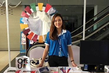 UN Volunteer Queenie Law (Hong Kong, SAR China) at the launch of the UNDP Accelerator Lab, held in Vientiane, Lao PDR, in 2019.