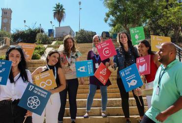 UN Volunteers in Lebanon celebrating the contribution of volunteers to the Sustainable Development Goals on International Youth Day.