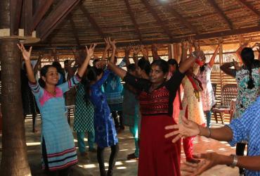 Volunteerism is one of the clearest expressions of solidarity. Here, participants engage in a community-based violence prevention programme called 'Manohari' in Sri Lanka. 