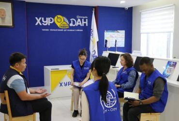 Minkyung Cho, fully funded UN Volunteer Associate Officer during an interview with local NGOs on voluntary return to rural areas.