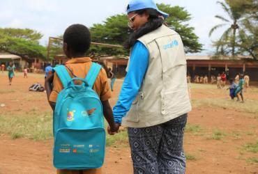 UN Volunteer Mino De Diana, in Melong during monitoring activities Cameroon May 2024