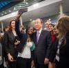 Ban Ki-moon, former Secretary-General of the United Nations poses with UN Volunteers and UNV staff in Bonn during his last visit to UN Campus as UNSG in March 2016.