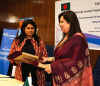 UNV Regional Manager for Asia and Pacific Ms Shalina Miah and the Additional Secretary and Wing Chief of United Nations Wing at Economic Relations Division at the Ministry of Finance Bangladesh by Ms Sultana Afroz signed the MOU on the new partnership 