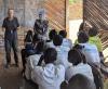 Fabio Arditi (right) is a UN Volunteer Staff Counsellor with UNMISS. In this photo, he leads a wellness training with community members in Wau, South Sudan.