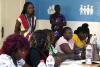 Kátia Bampoky (left) UN Volunteer Inclusive Health Care Officer with UNICEF during a training session for health workers in Bafatá.