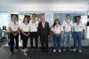 The United Nations Secretary-General António Guterres with volunteers at COP 16 held in Cali, Colombia in November 2024.